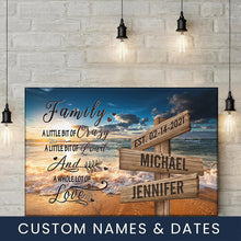 Load image into Gallery viewer, Ocean Sunset Color A Whole Lot of Love Multi-Names Premium Canvas