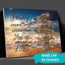 Load image into Gallery viewer, Ocean Sunset Color A Whole Lot of Love Multi-Names Premium Canvas