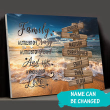 Load image into Gallery viewer, Ocean Sunset Color A Whole Lot of Love Multi-Names Premium Canvas Poster