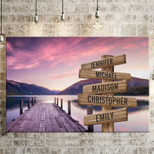 Load image into Gallery viewer, River Pier Color Multi-Names Premium Canvas Poster