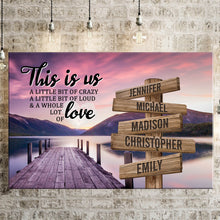 Load image into Gallery viewer, River Pier Color Personalized "THIS IS US" Multi-Names Premium Canvas Poster