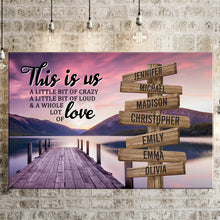 Load image into Gallery viewer, River Pier Color Personalized "THIS IS US" Multi-Names Premium Canvas