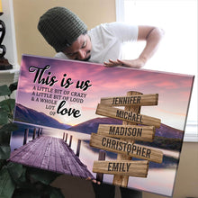 Load image into Gallery viewer, River Pier Color Personalized "THIS IS US" Multi-Names Premium Canvas