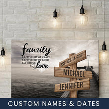 Load image into Gallery viewer, Seaside Dock Color A Little Whole Lot of Love Multi-Names Premium Canvas