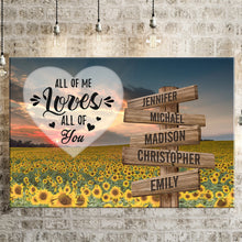 Load image into Gallery viewer, Sunflower Sunset Color All of Me Loves All of You Multi-Names Premium Canvas Poster