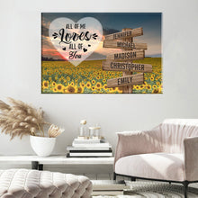 Load image into Gallery viewer, Sunflower Sunset Color All of Me Loves All of You Multi-Names Premium Canvas