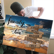 Load image into Gallery viewer, Ocean Sunset Color A Little Whole Lot of Love Multi-Names Premium Canvas (Framed)