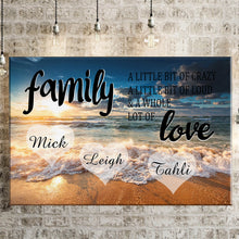 Load image into Gallery viewer, Personalized Family Color Ocean Sunset Multi-Names Premium Canvas Poster