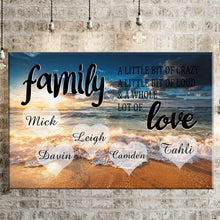 Load image into Gallery viewer, Personalized Family Color Ocean Sunset Multi-Names Premium Canvas Poster