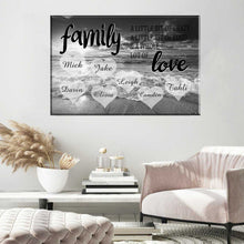 Load image into Gallery viewer, Personalized Family Ocean Sunset Multi-Names Premium Canvas