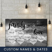 Load image into Gallery viewer, Personalized Family Ocean Sunset Multi-Names Premium Canvas