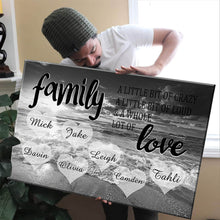 Load image into Gallery viewer, Personalized Family Ocean Sunset Multi-Names Premium Canvas