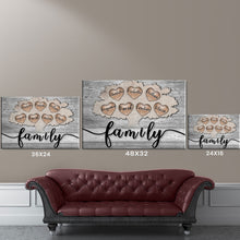 Load image into Gallery viewer, "Family Tree - Names On Hearts" Personalized Custom Premium Canvas