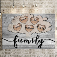 Load image into Gallery viewer, "Family Tree - Names On Hearts" Personalized Custom Premium Canvas
