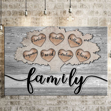 Load image into Gallery viewer, "Family Tree - Names On Hearts" Personalized Custom Premium Canvas Poster