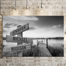 Load image into Gallery viewer, Lake Sunset Multi-Names Premium Canvas