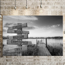 Load image into Gallery viewer, Lake Sunset Multi-Names Premium Canvas