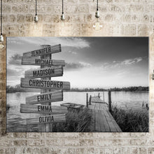 Load image into Gallery viewer, Lake Sunset Multi-Names Premium Canvas