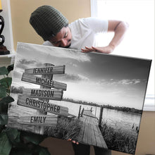 Load image into Gallery viewer, Lake Sunset Multi-Names Premium Canvas