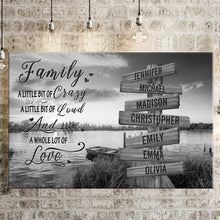 Load image into Gallery viewer, Lake Dock A Whole Lot of Love Multi-Names Premium Canvas