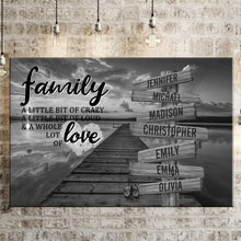 Load image into Gallery viewer, Lake Dock A Little Whole Lot of Love Multi-Names Premium Canvas