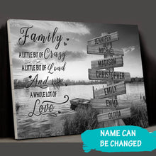 Load image into Gallery viewer, Lake Dock A Whole Lot of Love Multi-Names Premium Canvas