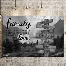 Load image into Gallery viewer, Mountain Range A Little Whole Lot of Love Multi-Names Premium Canvas Poster