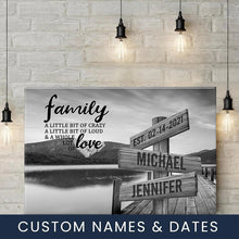 Load image into Gallery viewer, New River Pier A Little Whole Lot of Love Multi-Names Premium Canvas