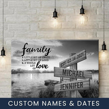Load image into Gallery viewer, New Lake Dock A Little Whole Lot of Love Multi-Names Premium Canvas Poster