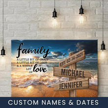 Load image into Gallery viewer, Ocean Sunset Color A Little Whole Lot of Love Multi-Names Premium Canvas Poster