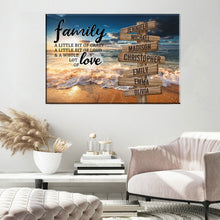 Load image into Gallery viewer, Ocean Sunset Color A Little Whole Lot of Love Multi-Names Premium Canvas (Framed)