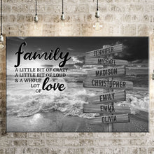 Load image into Gallery viewer, Ocean Sunset A Little Whole Lot of Love Multi-Names Premium Canvas Poster