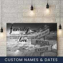 Load image into Gallery viewer, Ocean Sunset A Little Whole Lot of Love Multi-Names Premium Canvas Poster