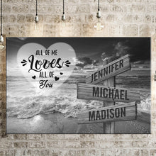 Load image into Gallery viewer, Ocean Sunset All of Me Loves All of You Multi-Names Premium Canvas Poster