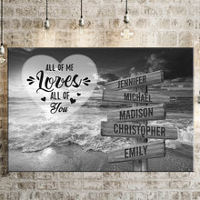 Load image into Gallery viewer, Ocean Sunset All of Me Loves All of You Multi-Names Premium Canvas