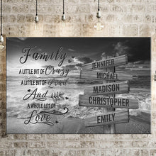 Load image into Gallery viewer, Ocean Sunset A Whole Lot of Love Multi-Names Premium Canvas