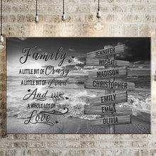 Load image into Gallery viewer, Ocean Sunset A Whole Lot of Love Multi-Names Premium Canvas