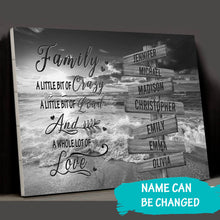 Load image into Gallery viewer, Ocean Sunset A Whole Lot of Love Multi-Names Premium Canvas