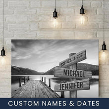 Load image into Gallery viewer, River Pier Multi-Names Premium Canvas