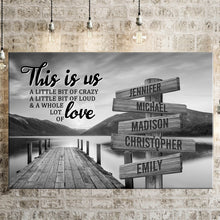 Load image into Gallery viewer, River Pier Personalized "THIS IS US" Multi-Names Premium Canvas Poster