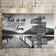 Load image into Gallery viewer, River Pier Personalized "THIS IS US" Multi-Names Premium Canvas Poster