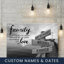 Load image into Gallery viewer, Seaside Dock A Little Whole Lot of Love Multi-Names Premium Canvas