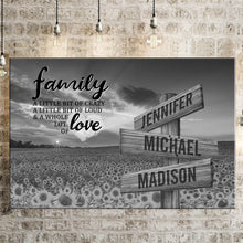 Load image into Gallery viewer, Sunflower Sunset A Little Whole Lot of Love Multi-Names Premium Canvas