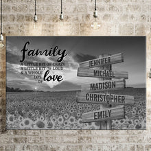 Load image into Gallery viewer, Sunflower Sunset A Little Whole Lot of Love Multi-Names Premium Canvas