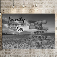 Load image into Gallery viewer, Sunflower Sunset A Little Whole Lot of Love Multi-Names Premium Canvas Poster