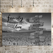 Load image into Gallery viewer, Sunflower Sunset A Little Whole Lot of Love Multi-Names Premium Canvas