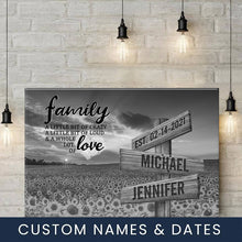 Load image into Gallery viewer, Sunflower Sunset A Little Whole Lot of Love Multi-Names Premium Canvas Poster