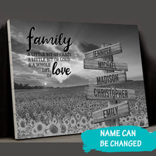 Load image into Gallery viewer, Sunflower Sunset A Little Whole Lot of Love Multi-Names Premium Canvas Poster