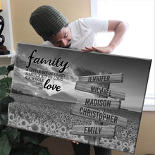 Load image into Gallery viewer, Sunflower Sunset A Little Whole Lot of Love Multi-Names Premium Canvas