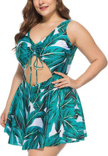 Load image into Gallery viewer, Hot Sale Plus Size Tankini Swimsuits for Women Two Piece Swim Dress Flare Flowy Bathing Suits
